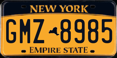 NY license plate GMZ8985