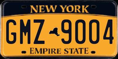 NY license plate GMZ9004