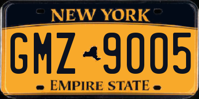 NY license plate GMZ9005