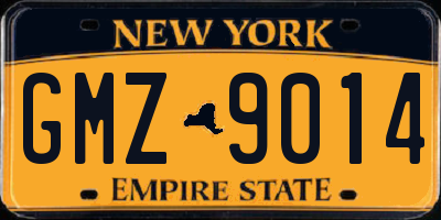 NY license plate GMZ9014