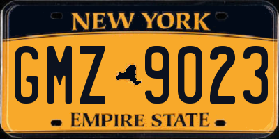 NY license plate GMZ9023