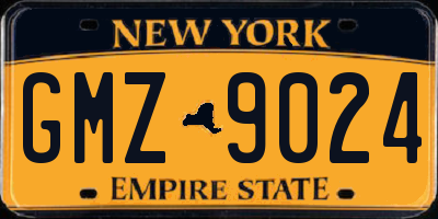 NY license plate GMZ9024