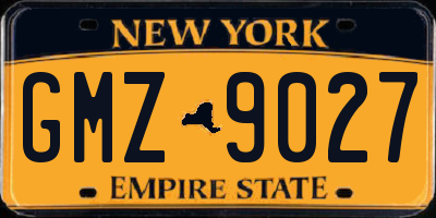NY license plate GMZ9027