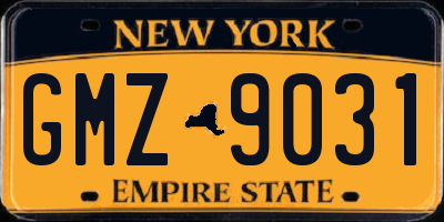 NY license plate GMZ9031