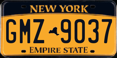 NY license plate GMZ9037