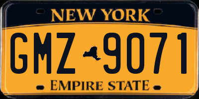 NY license plate GMZ9071