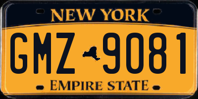 NY license plate GMZ9081