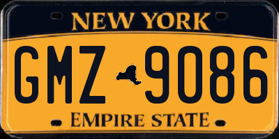 NY license plate GMZ9086