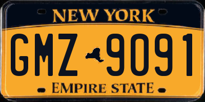 NY license plate GMZ9091