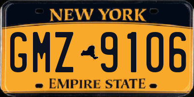 NY license plate GMZ9106