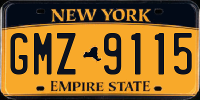NY license plate GMZ9115