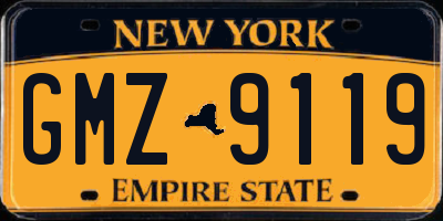 NY license plate GMZ9119