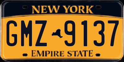 NY license plate GMZ9137
