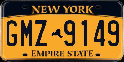 NY license plate GMZ9149