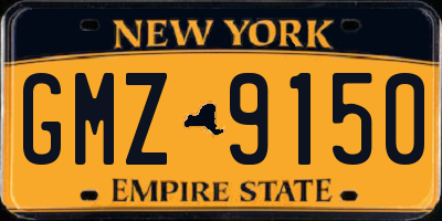 NY license plate GMZ9150
