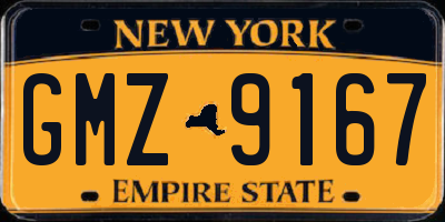 NY license plate GMZ9167