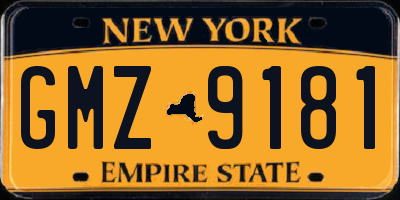 NY license plate GMZ9181