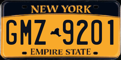 NY license plate GMZ9201
