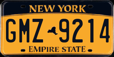 NY license plate GMZ9214