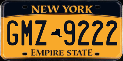 NY license plate GMZ9222