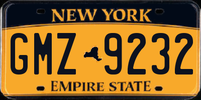 NY license plate GMZ9232