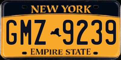 NY license plate GMZ9239