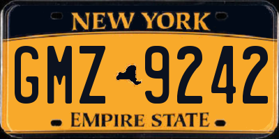 NY license plate GMZ9242