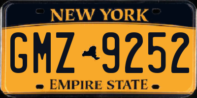 NY license plate GMZ9252