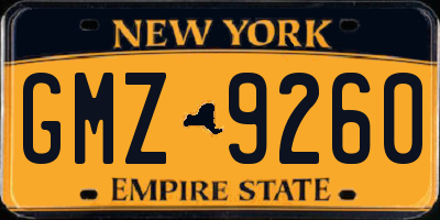 NY license plate GMZ9260