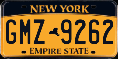 NY license plate GMZ9262