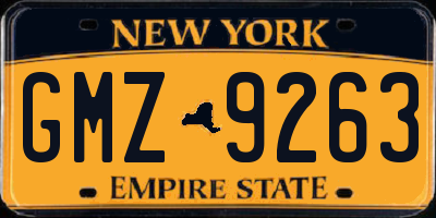 NY license plate GMZ9263