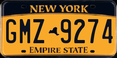 NY license plate GMZ9274