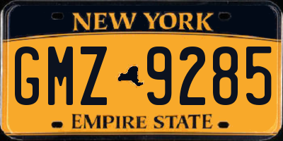 NY license plate GMZ9285