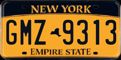 NY license plate GMZ9313