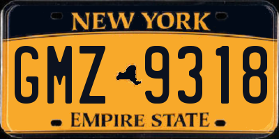 NY license plate GMZ9318