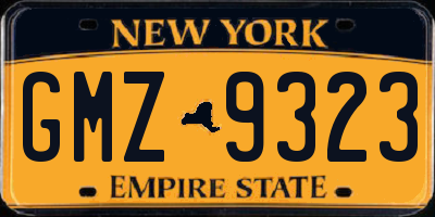 NY license plate GMZ9323