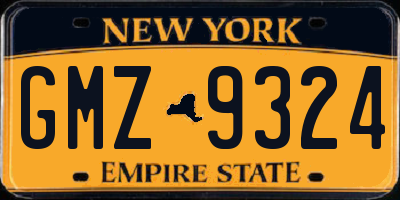 NY license plate GMZ9324