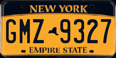NY license plate GMZ9327