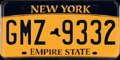 NY license plate GMZ9332