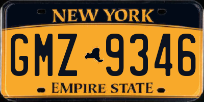 NY license plate GMZ9346