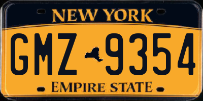 NY license plate GMZ9354