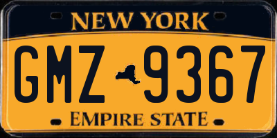 NY license plate GMZ9367