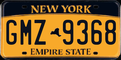 NY license plate GMZ9368