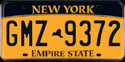 NY license plate GMZ9372