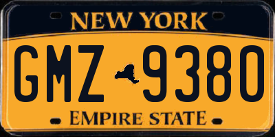 NY license plate GMZ9380