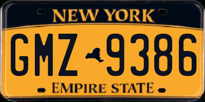 NY license plate GMZ9386