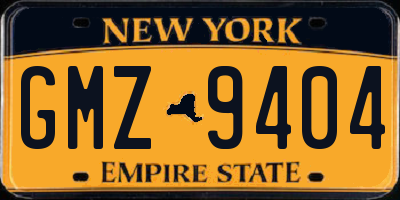 NY license plate GMZ9404