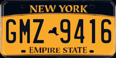 NY license plate GMZ9416