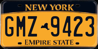 NY license plate GMZ9423