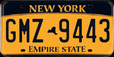 NY license plate GMZ9443
